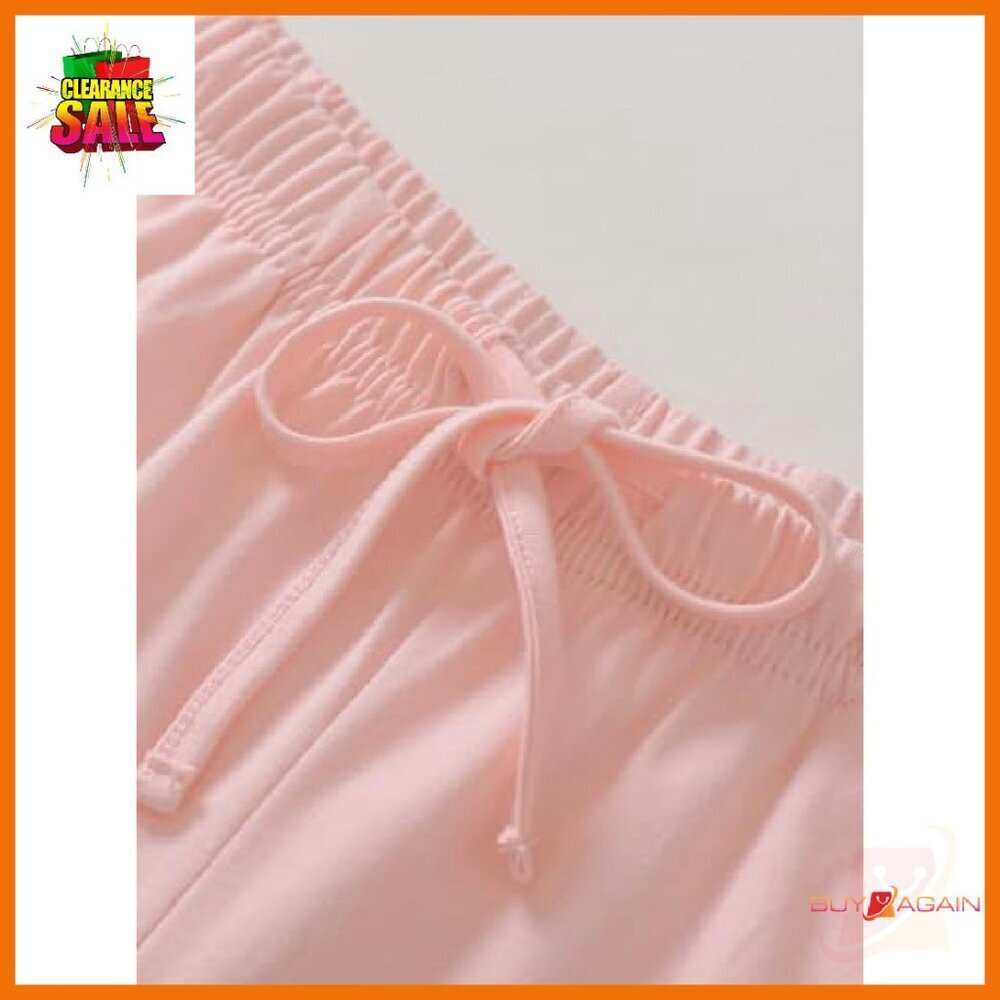 Petite Cotton Pajama Set Soft Piping Trim Sleepwear - Picture 6 of 7